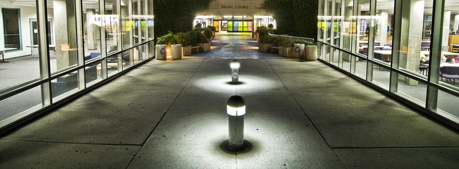 geisel library entrance at night