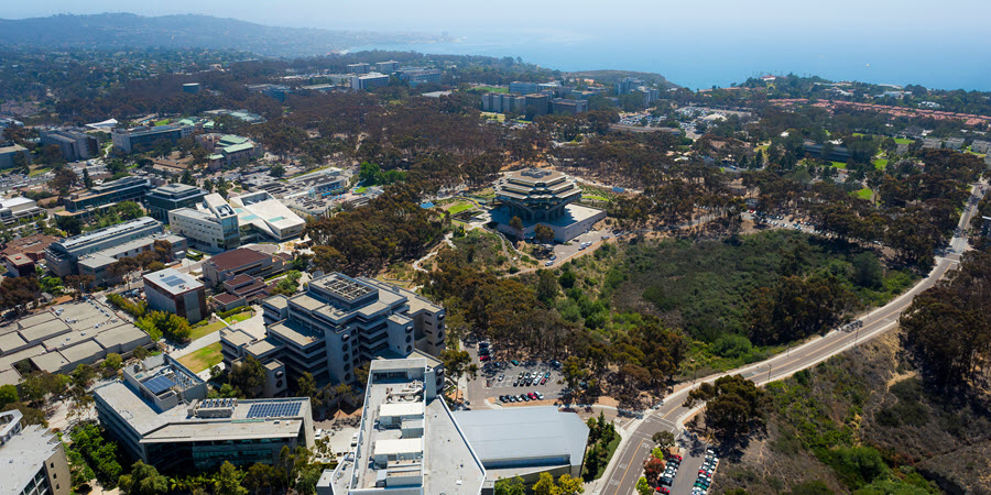 aerial view of uc san diego la jolla campus