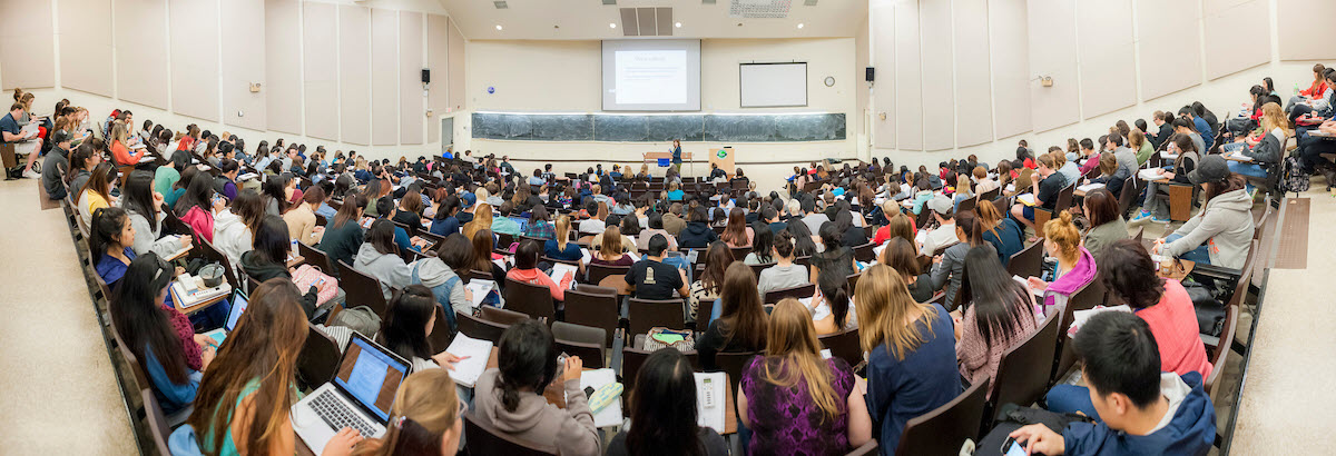ucsd students inside of a lecture hall 